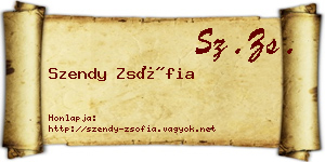 Szendy Zsófia névjegykártya