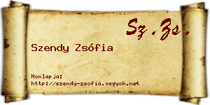 Szendy Zsófia névjegykártya