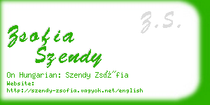 zsofia szendy business card